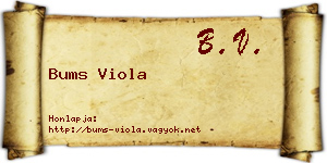 Bums Viola névjegykártya